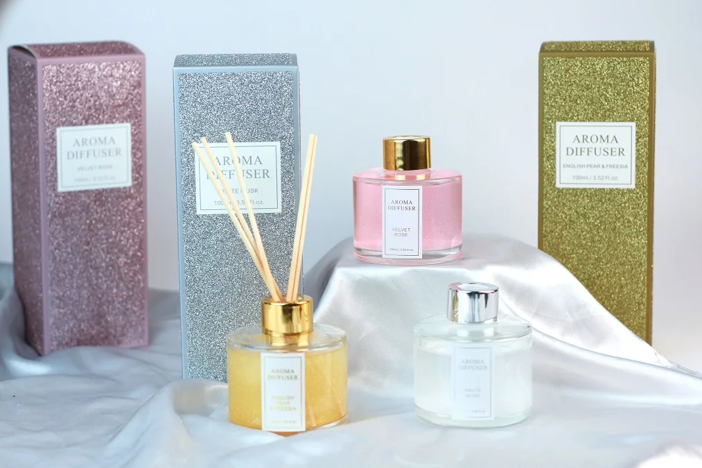 120ML Christmas Gift room air freshener Luxury Aroma Home Fragrance Reed Diffuser Perfume Set With Packaging Boxes