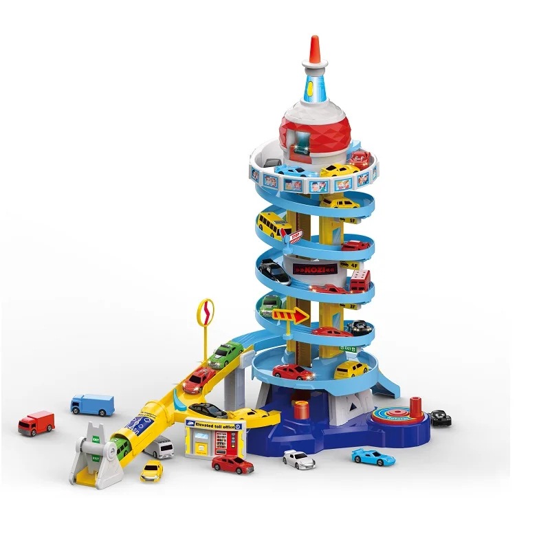 
Pearl Tower DIY Educational Plastic Racing Track Car Parking Garage Slot Toy 