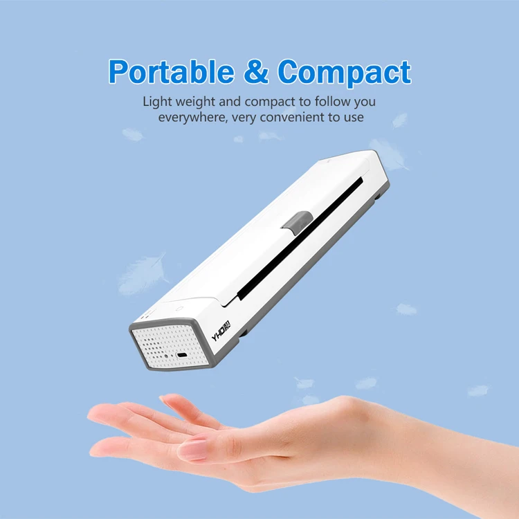 YHDAA Smart Design YHD-2102 Mini Portable A4 Thermal Transfer Printer  Android Phone Bluetooth A4 thermal printer