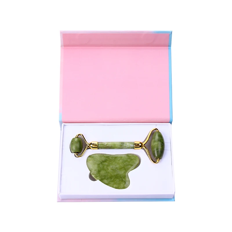 
Natural jade Beauty container face massage roller medical scraping tool set the price 