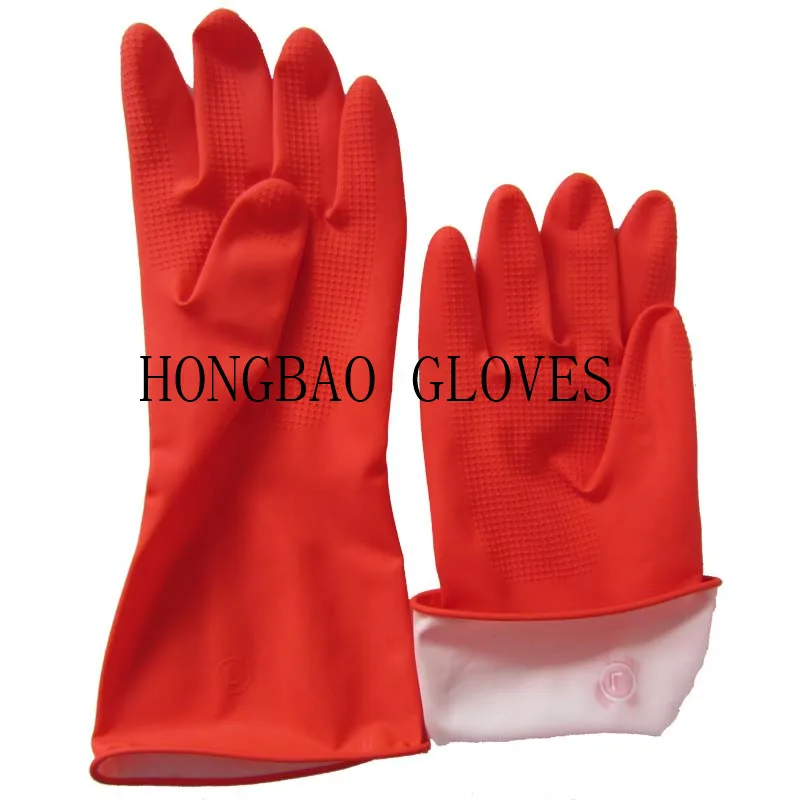 55g kitchen waterproof colored rubber yellow latex gloves manufacturer in CHINA  car wash dish washing gloves cheap hand gloves