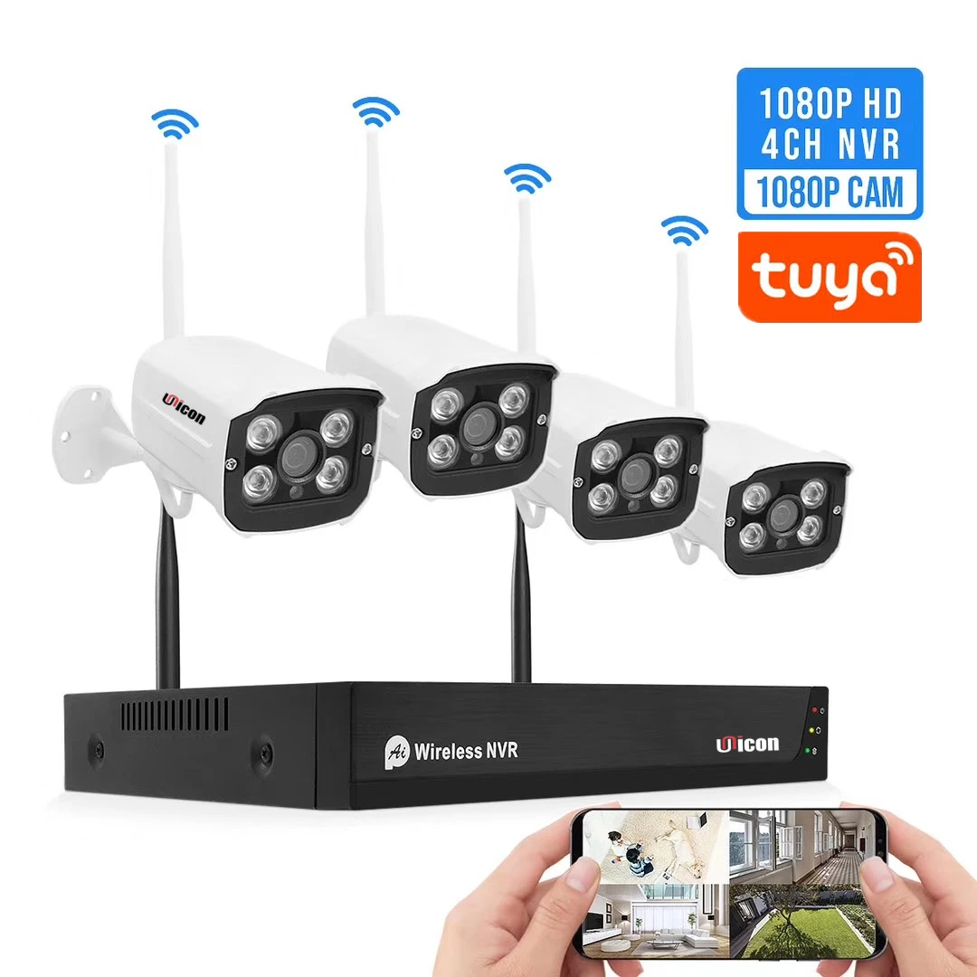 Система наружного видеонаблюдения 8 каналов 1080P Wi-Fi