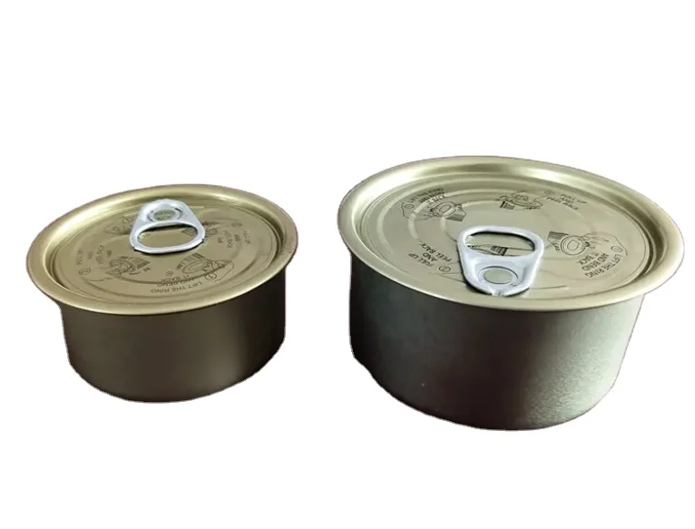 Custom Logo 2 piece 100ML Tin Cans Packaging Empty olive oil Tuna Cans With EOE Lids