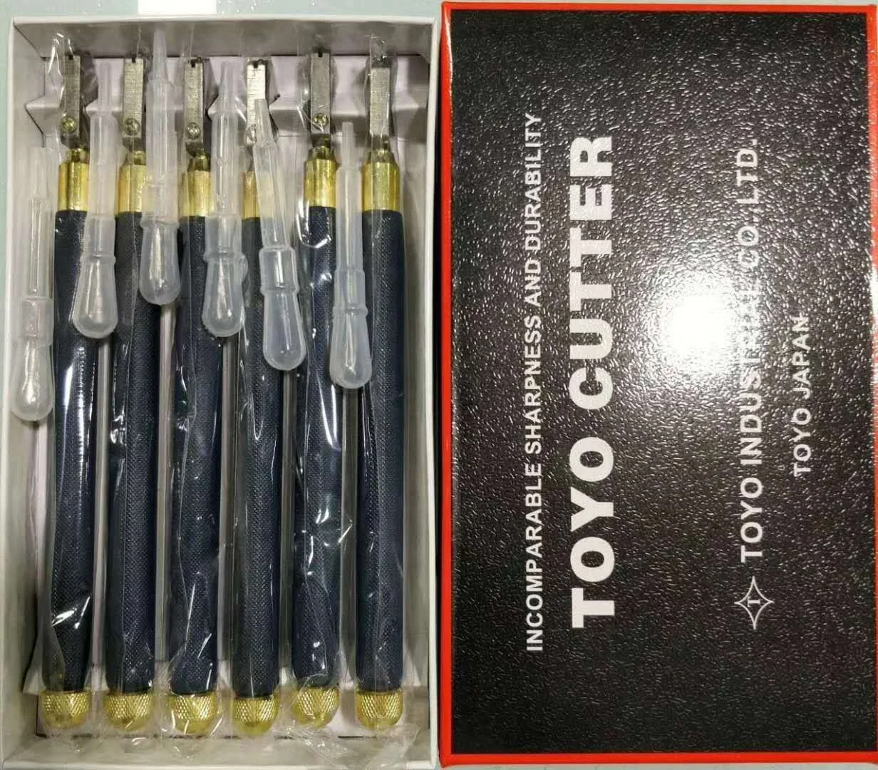 Portable professional tempered glass cutter hardware tool pen set  tc 17 low price diamond tip head glass cutter