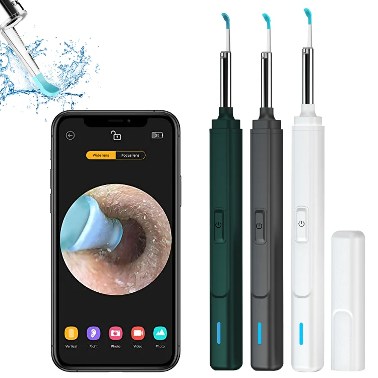 WiFi Otoscope Ear Cleaning Camera Ear Cleaner Wax Removal Tool Wireless Ear Pick with LED Light for Android IOS Health Care