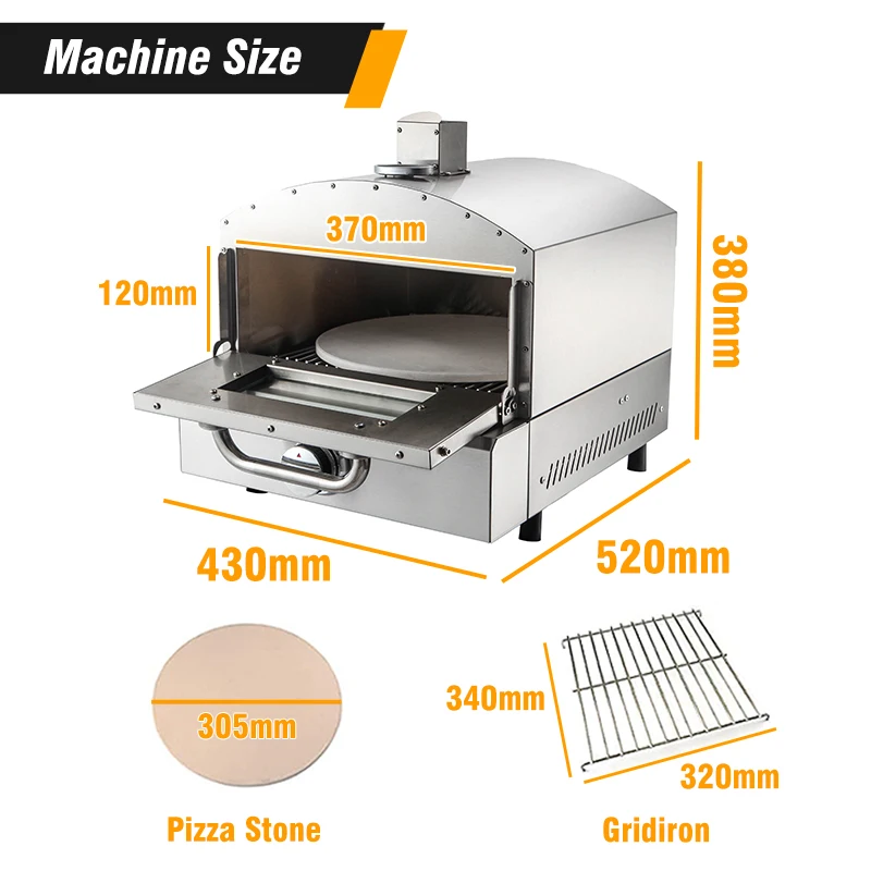 Hot-selling Gas Fired Pizza Maker Machine Double Burner Pizza Oven Gas For Commercial