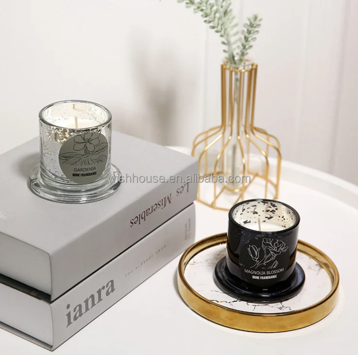 Factory Wholesale Mini Protective Cover Star Glass Jar Plant Floral Essential Oil Scented Candle