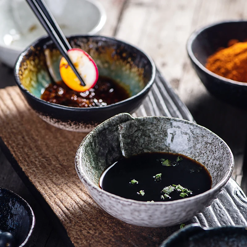 Japanese Korean restaurant ceramic dinnerware pottery tapas Appetizer soy sauce serving bowls set