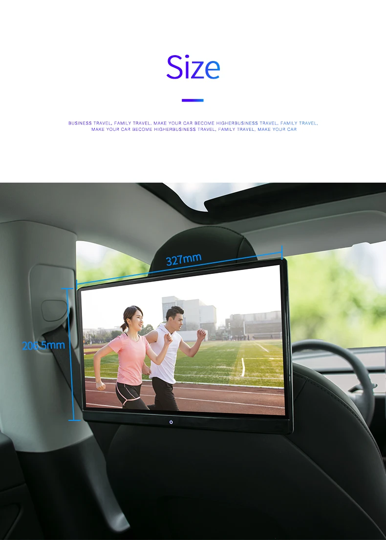 Universal car Rear seat tv video player 14 inch 8K IPS android car headrest screen back seat monitor