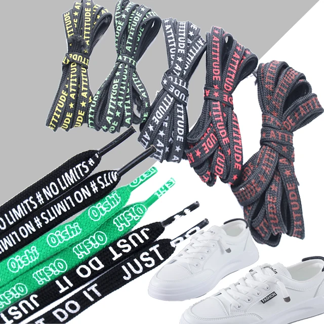Logo Shoelaces Personalized Sneaker Shoe laces reflective print logo custom engraved logo aglet assembling pack