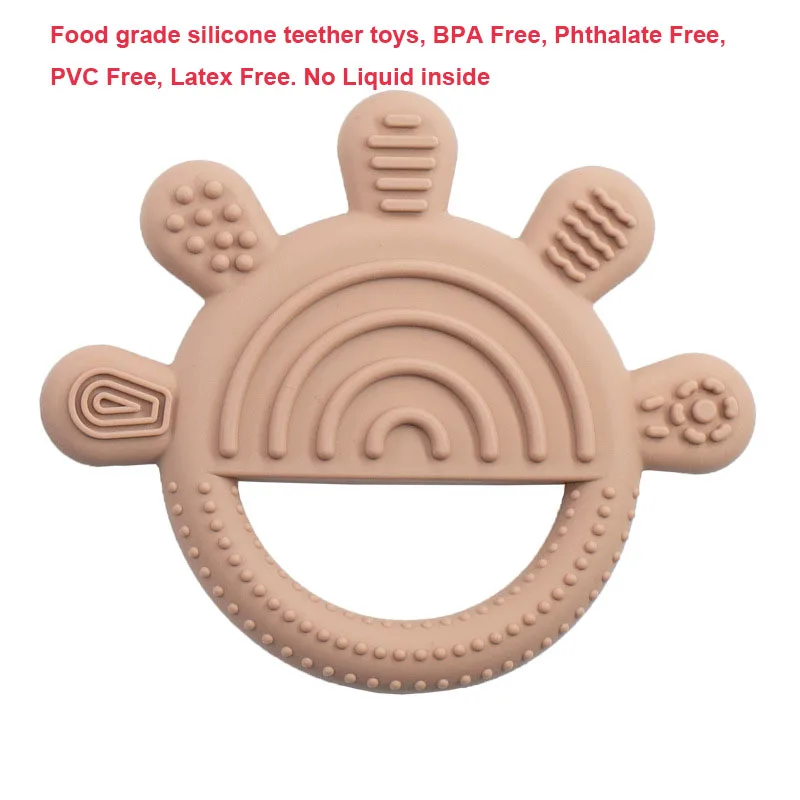 USSE Food Grade Safe bpa-free Silicone Palm Teether Baby, Palm Shape Colorful Teether Baby Kids Baby Teether