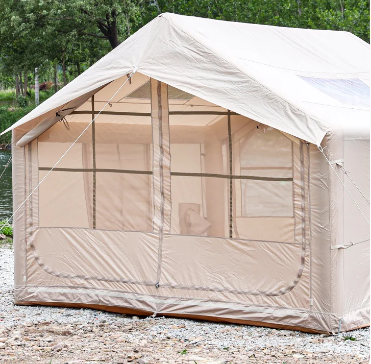 Luxury Waterproof PVC & Cotton Inflatable Tent for Outdoor Camping Adventure and Wilderness Excursions Portable Design