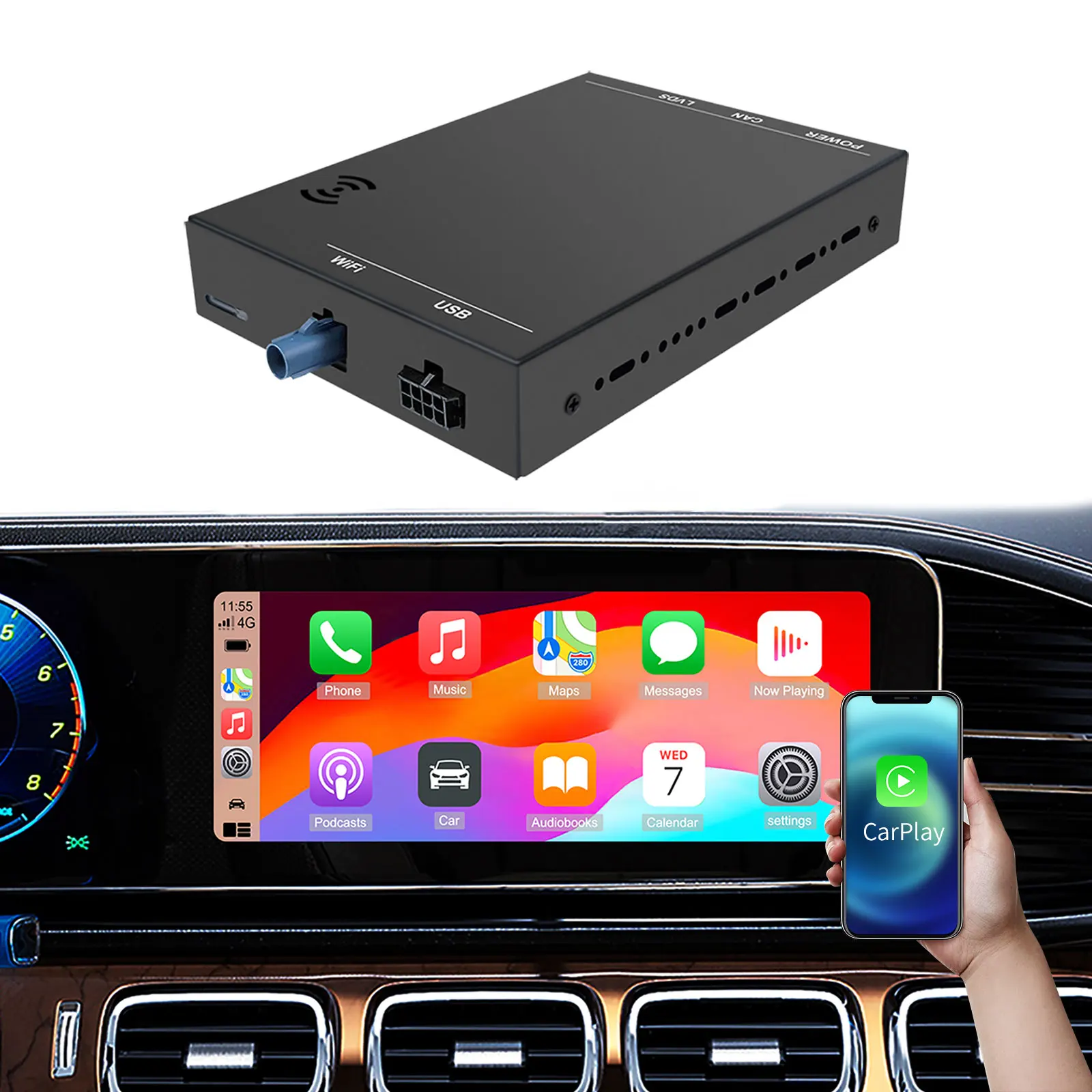 OEM Screen Upgrade kit Decoder Box CarPlay Android Auto Mirror Link for Benz A B C E GLA GLK GLS CLA ML Class NTG 6 MBUX System