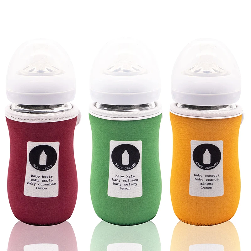 Wholesale Reusable Glass Baby Bottle Insulator Improved Heat Cold Retention Moisture Neoprene Holder for 8 oz Baby Milk Bottle