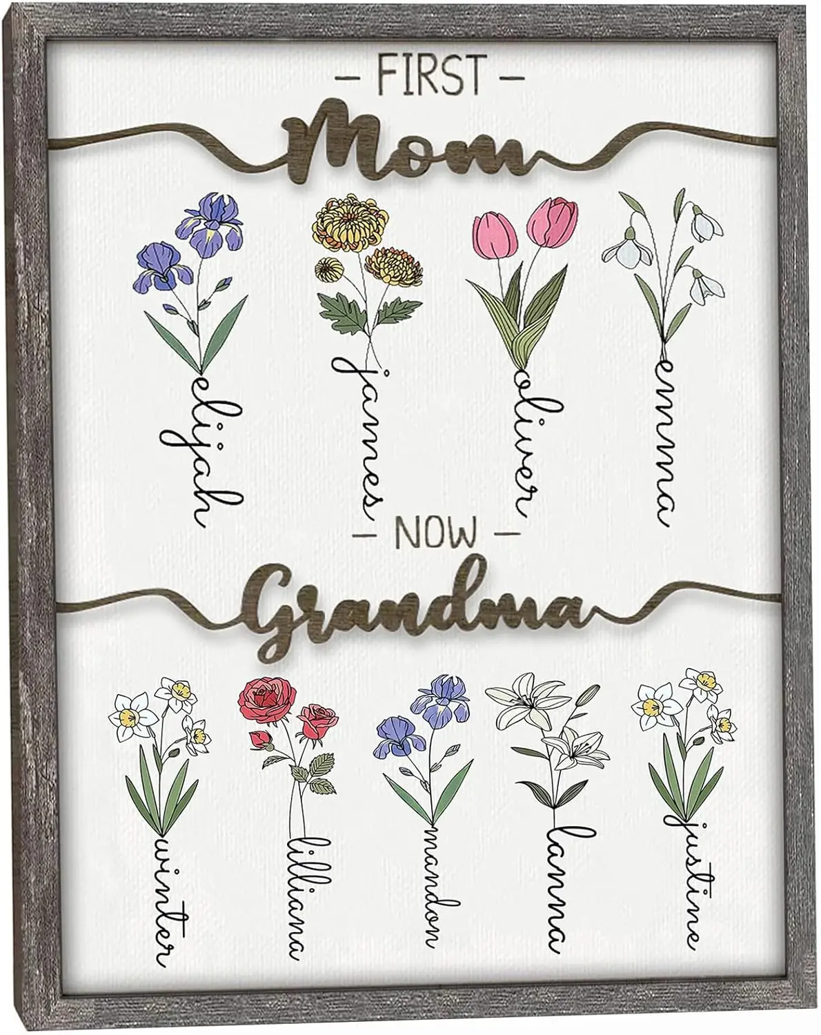 Wholesale Hello Spring Solid Wood Picture Frame, Farmhouse 3D Shadow Box Frame with Glass for Living Room Home Wall Decoration