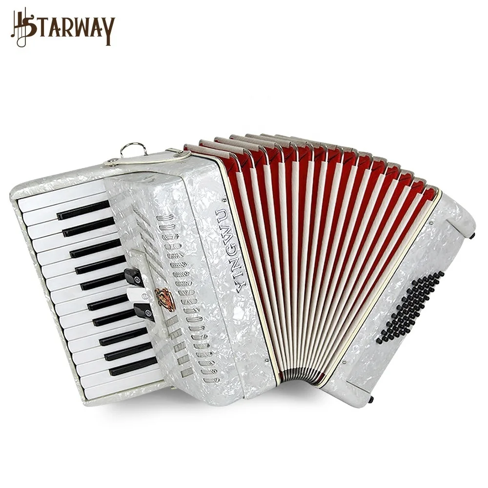 Yingwu Brand Wooden Structure Surface Celluloid 26 Keys 48 Bass Diatonic Accordion