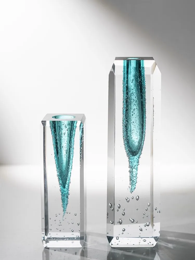 Luxury Home Decor Multicolor Abstract Art Crafts Desk Hand Blown Murano Glass Vase