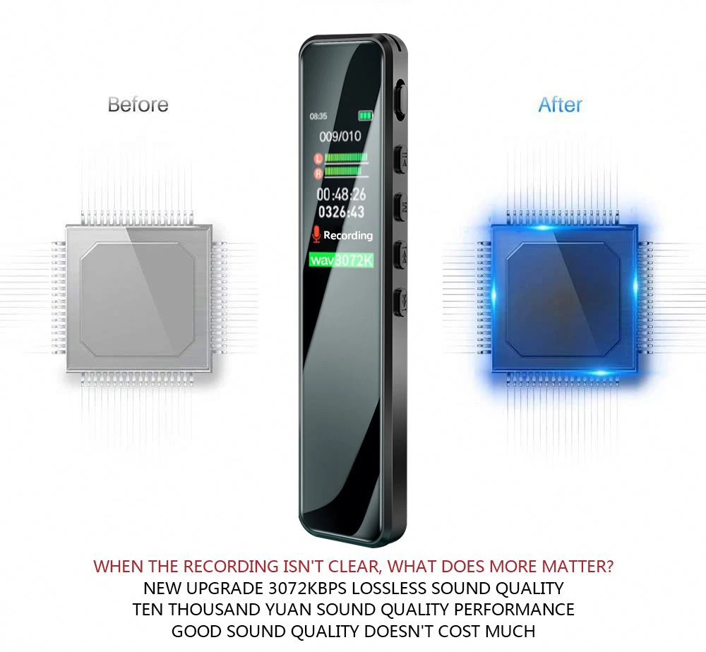 Time Button Small Wifi Mini  Audio Music Instrument Activated Event Data Voice Recorder