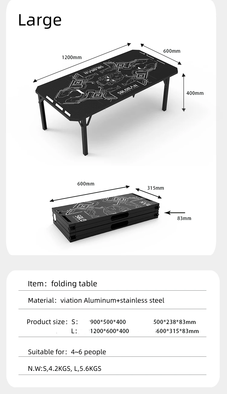 Hot Sell Outdoor Furniture Foldable Camping Table Aluminium Alloy Aluminum Ningbo Modern Panel Fold up Outdoor Furniture 5kg