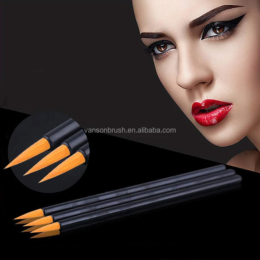 OEM ODM 50pcs per Bag Nylon Hair Plastic Handle Material Disposable Eyeliner Makeup Brush Applicator Wands