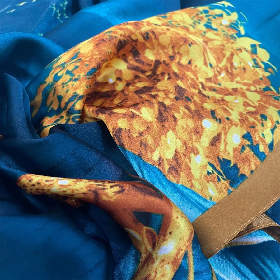 magnificent Checked Classic Hijab Imitated design ethnic Floral Elegant Luxury Silk Scarves stylish