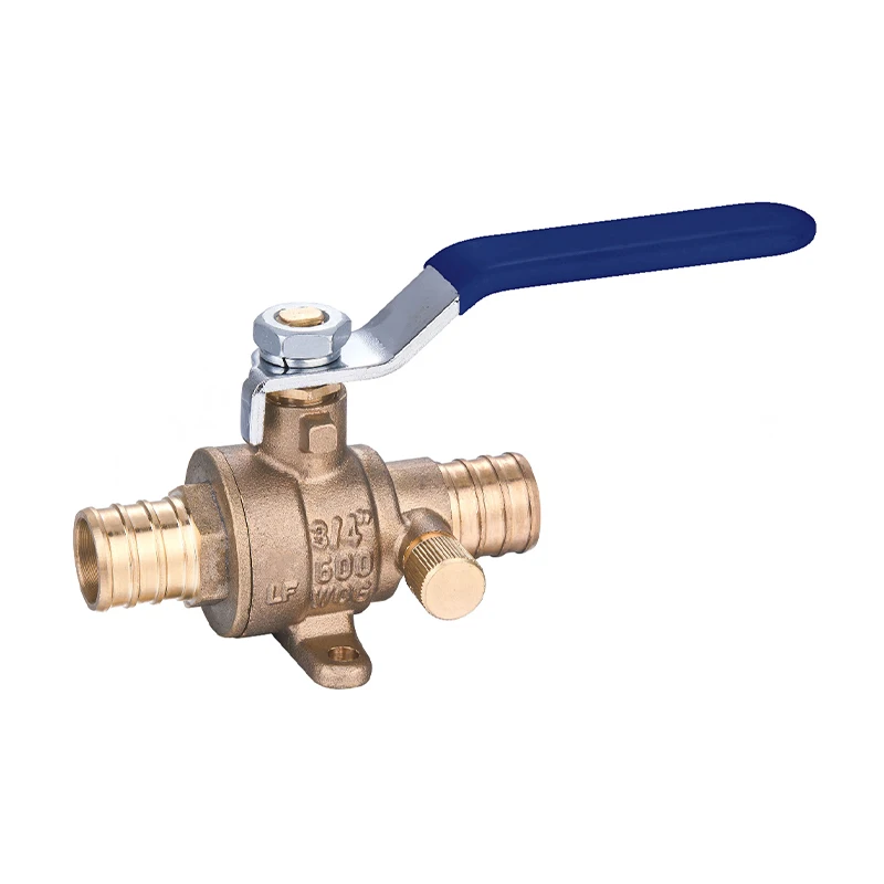 AVONFLOW High Quality Full Port Brass PEX 1807 Ball Valve Full Port Quarter-Turn Lever for Water with Drop ear and Drain
