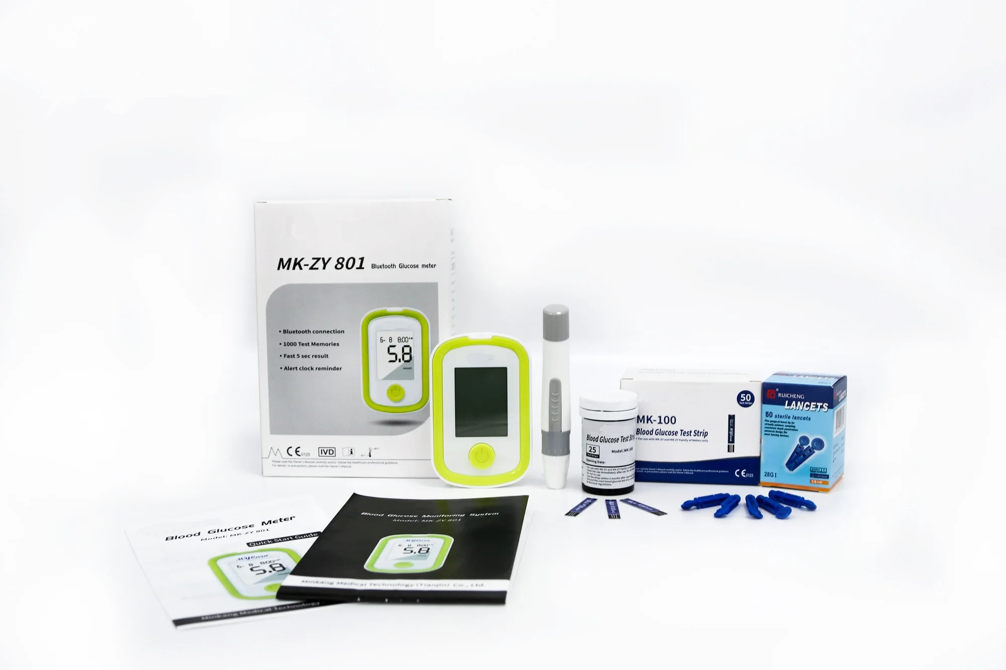 High Quality Glucometer Non Invasive Bluetooth 5s Quick Check Blood Sugar Meters