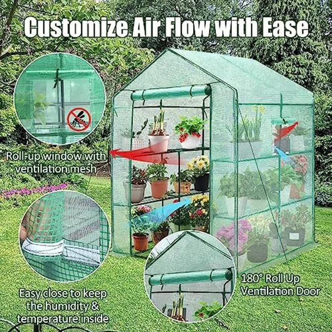 Indoor Backyard Outside Walk-in Green House Durable Green House Kit Small Green House for Home