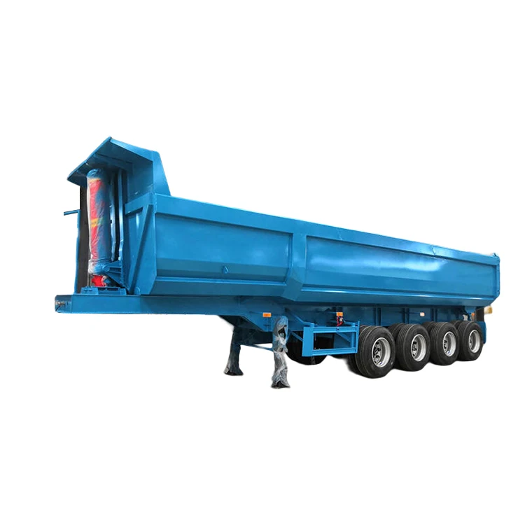 4axles 80 Ton 40cbm End Rear Tipper Dump Semi Trailer