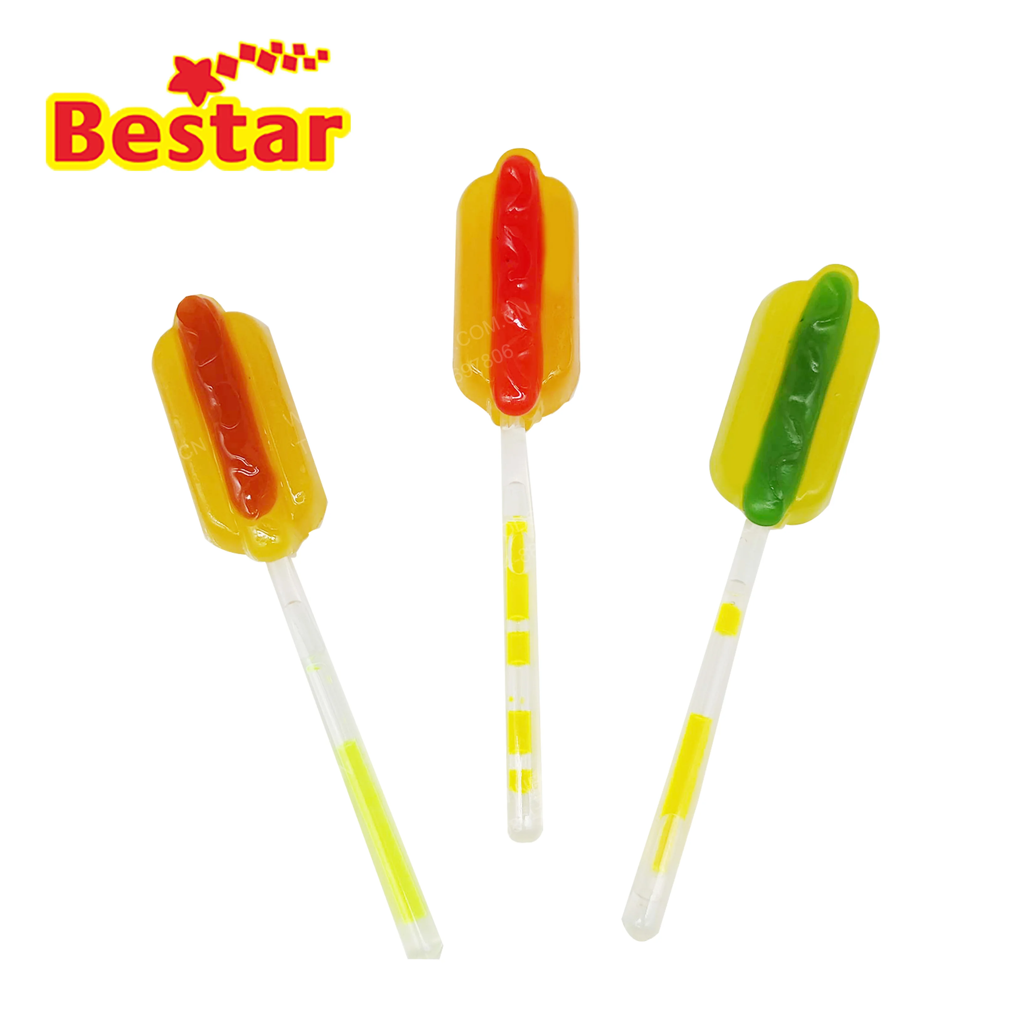 10g hot dog lollipop in box colorful glow stick fluorescent lollipop sweet fruit flavor hard candy lollipop