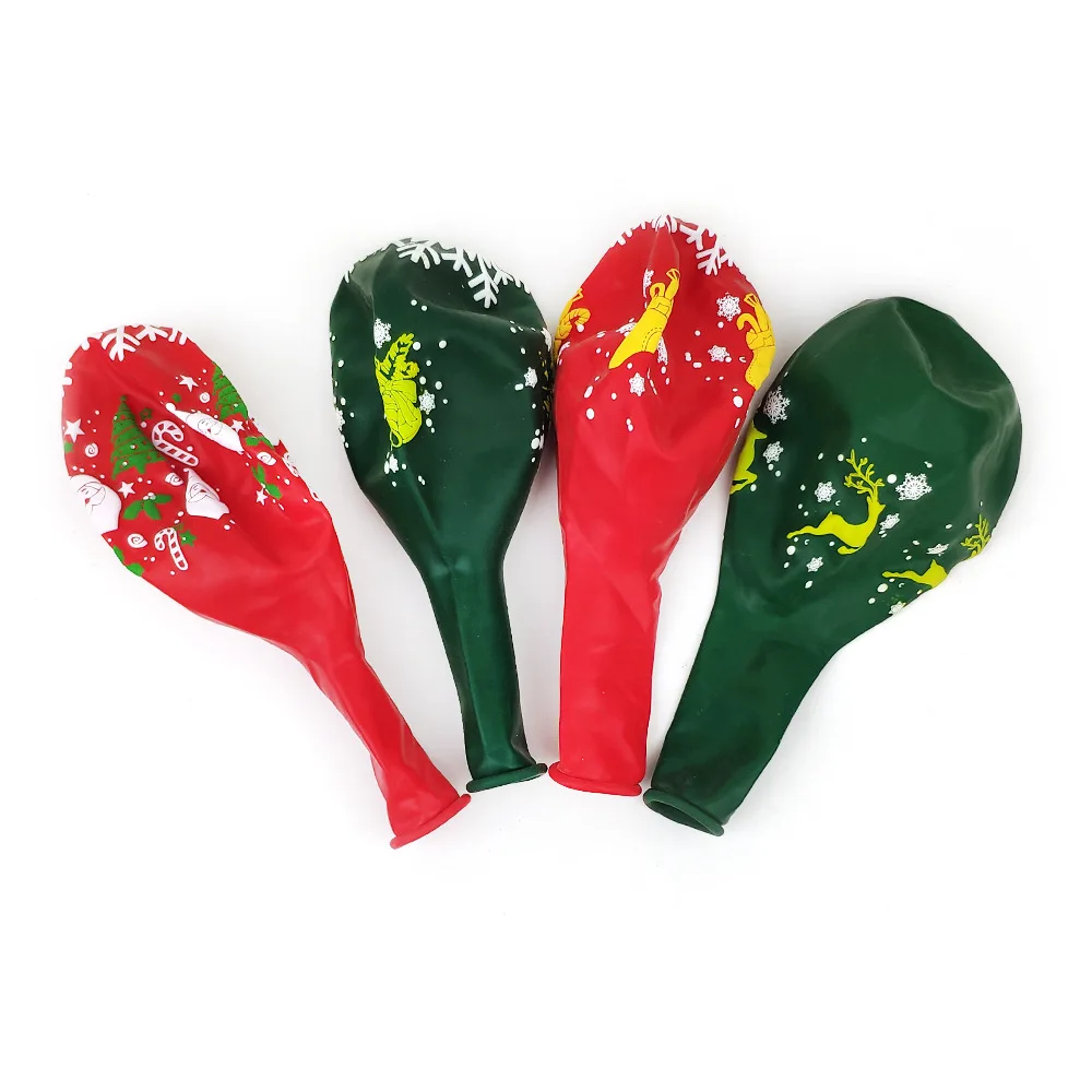 Colorful  Red and Green merry christmas  Latex Balloons Santa Claus Printed Balloons for Christmas Party Decoration