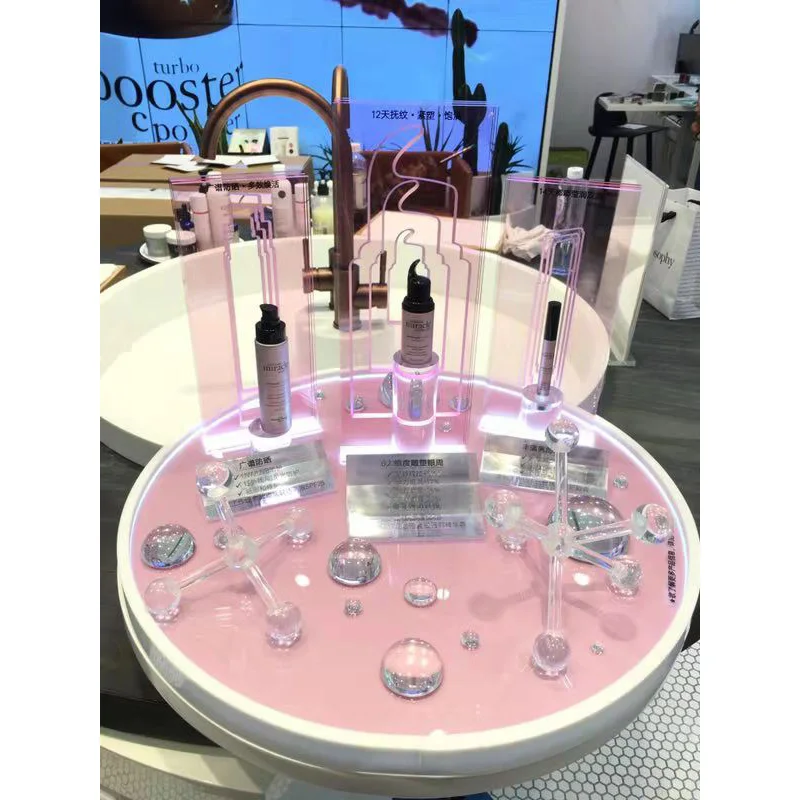 Customized makeup display stands countertop cosmetic product lipstick eyelash display stand