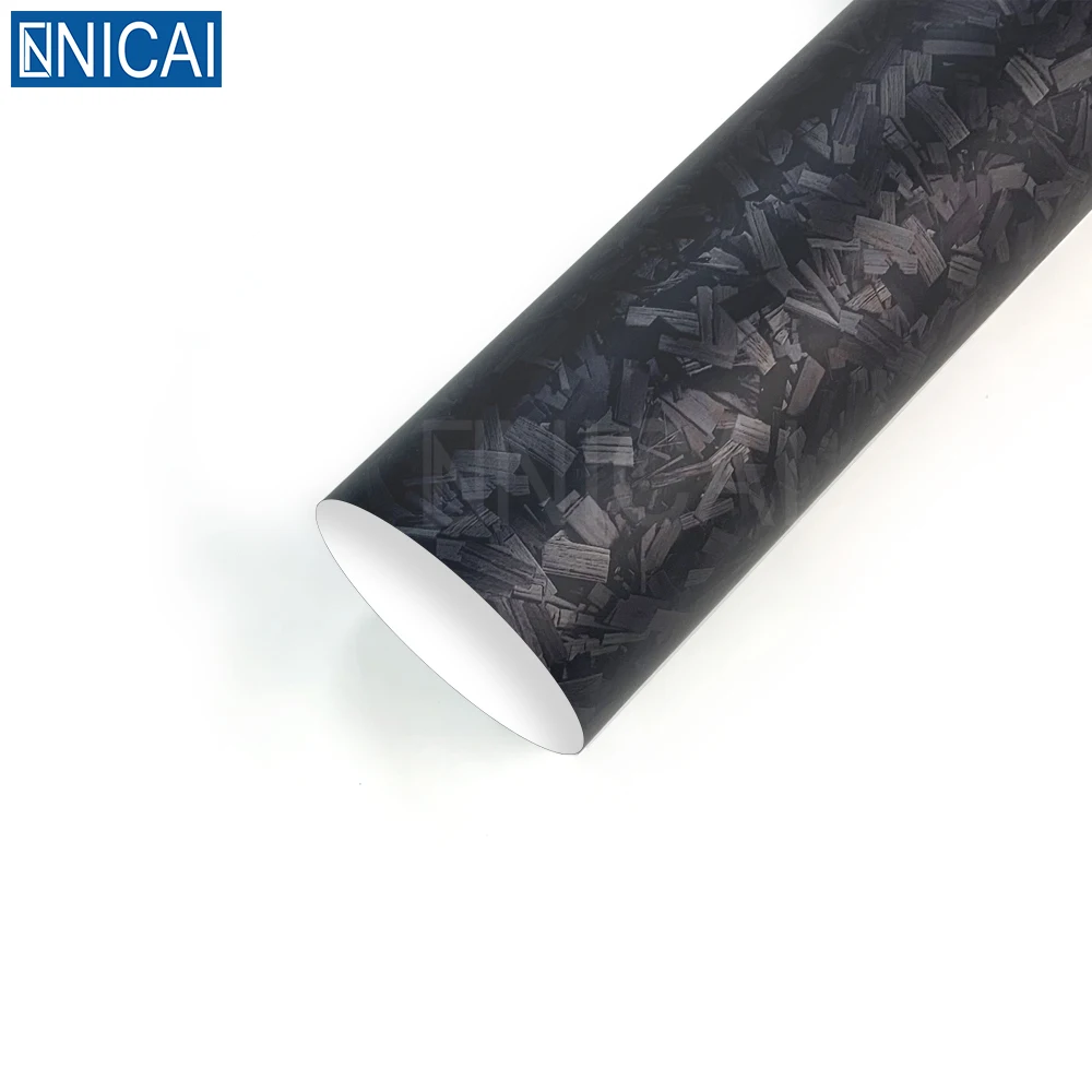 NICAI Factory Glossy Forged Red Carbon Fiber Super Black Car Wrap Sticker Fabric Vinyl Wrap Roll Film Vinyls for Cars Wrapping