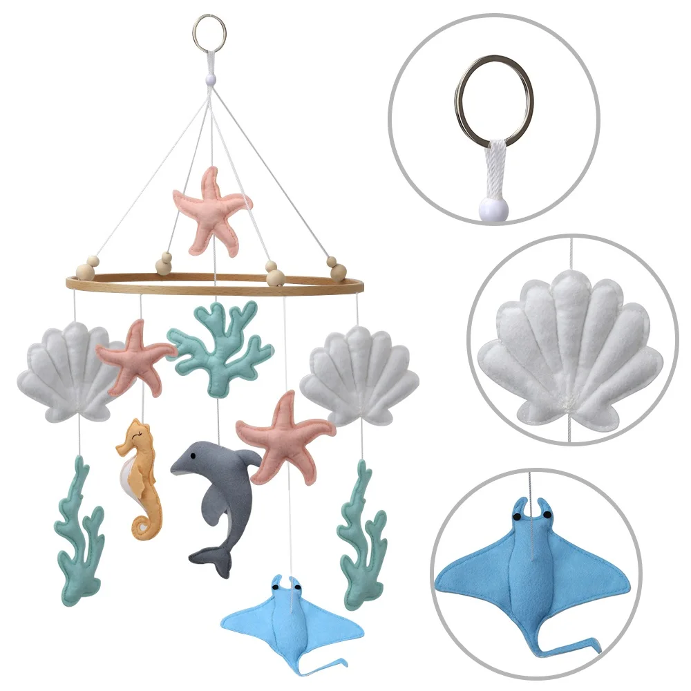 Ocean baby mobile sea themed nursery crib mobile dolphin starfish Coral Shell cot mobile