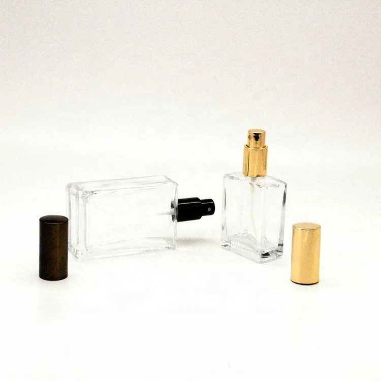 
Best Price 10ml 30ml 50ml 100ml Exquisite Flat Square Perfume Clear Glass Bottle With Sprayer Cap 