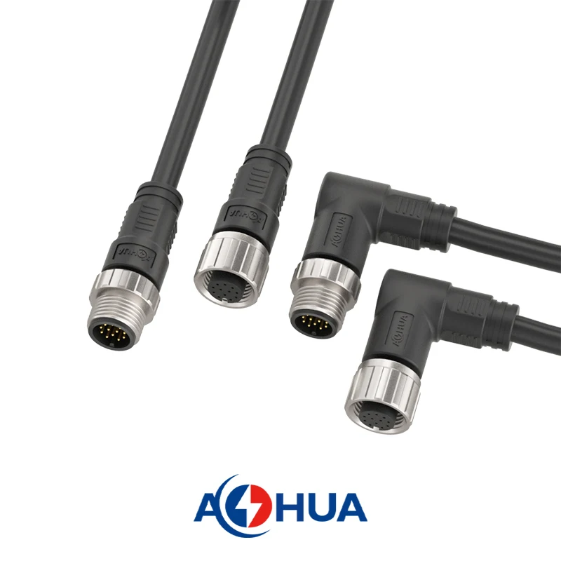 2-контактный 3-контактный 4-контактный соединитель переменного тока, разъем постоянного тока M12, блокировка резьбы, пластиковый припой 20/22/24awg