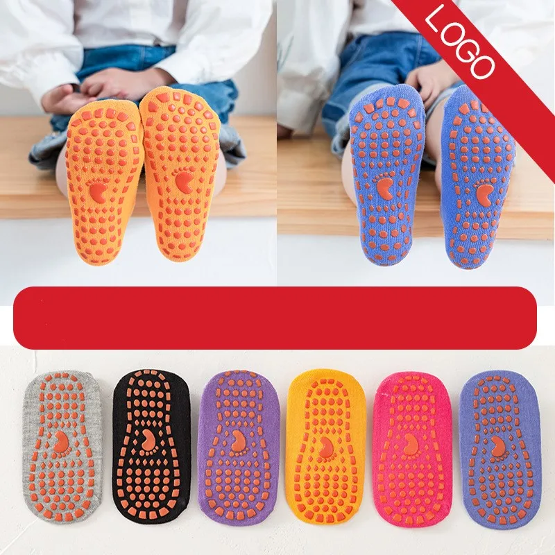 IRSOLIS OEM Factory Wholesale Solid Color Cotton Baby Floor Silica Gel Non Slip Children Short Grip Socks