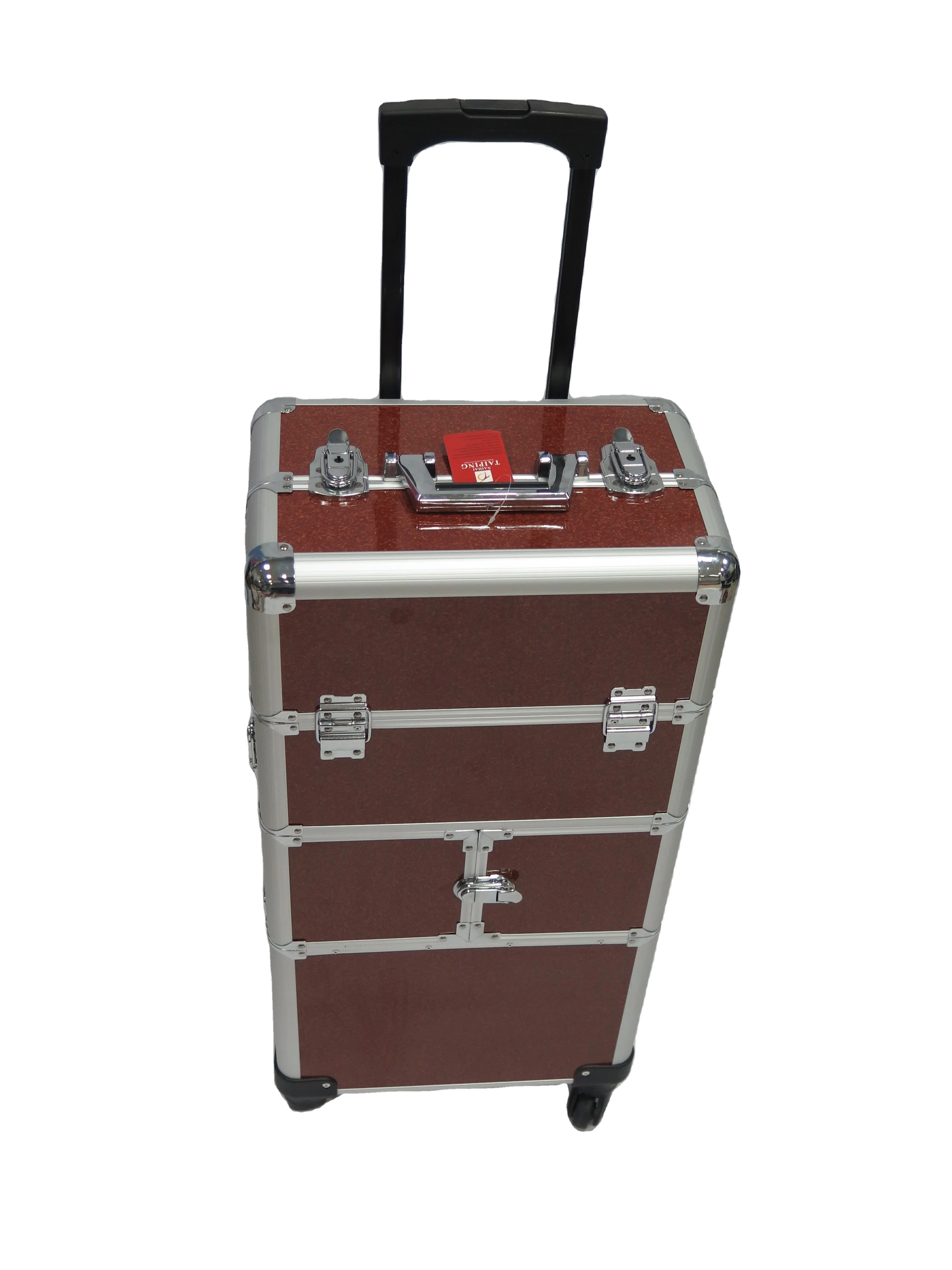 Professional Rolling Makeup Case Cosmetology Case With Wheels 2 Large Drawer Nail Trolley Case Traveling Cosmetic Box
