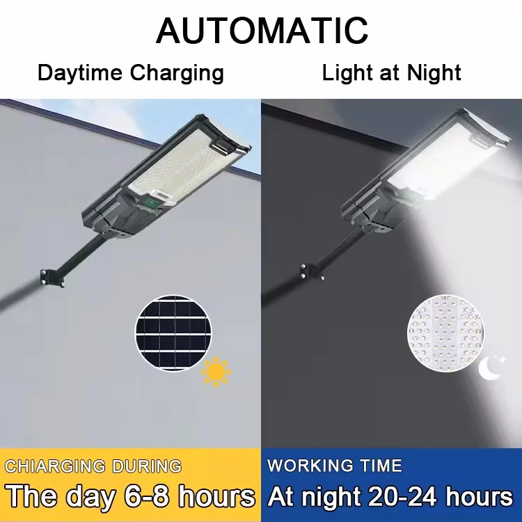 outdoor Garden Yard wall sensor Solar Street lighting 200w 300w 400w high power all in one solar street light