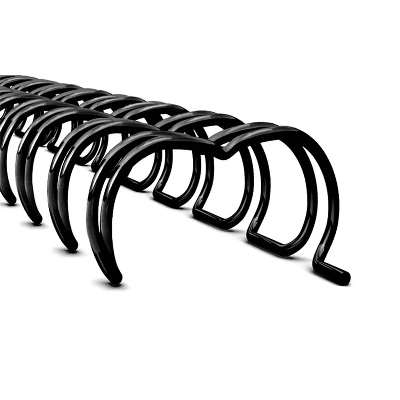 9.5mm  black color 3/8inch double Wire-0  Double Loop Spiral O Double Loop Binding Wire Twin Ring Loop Wire For Book Binding