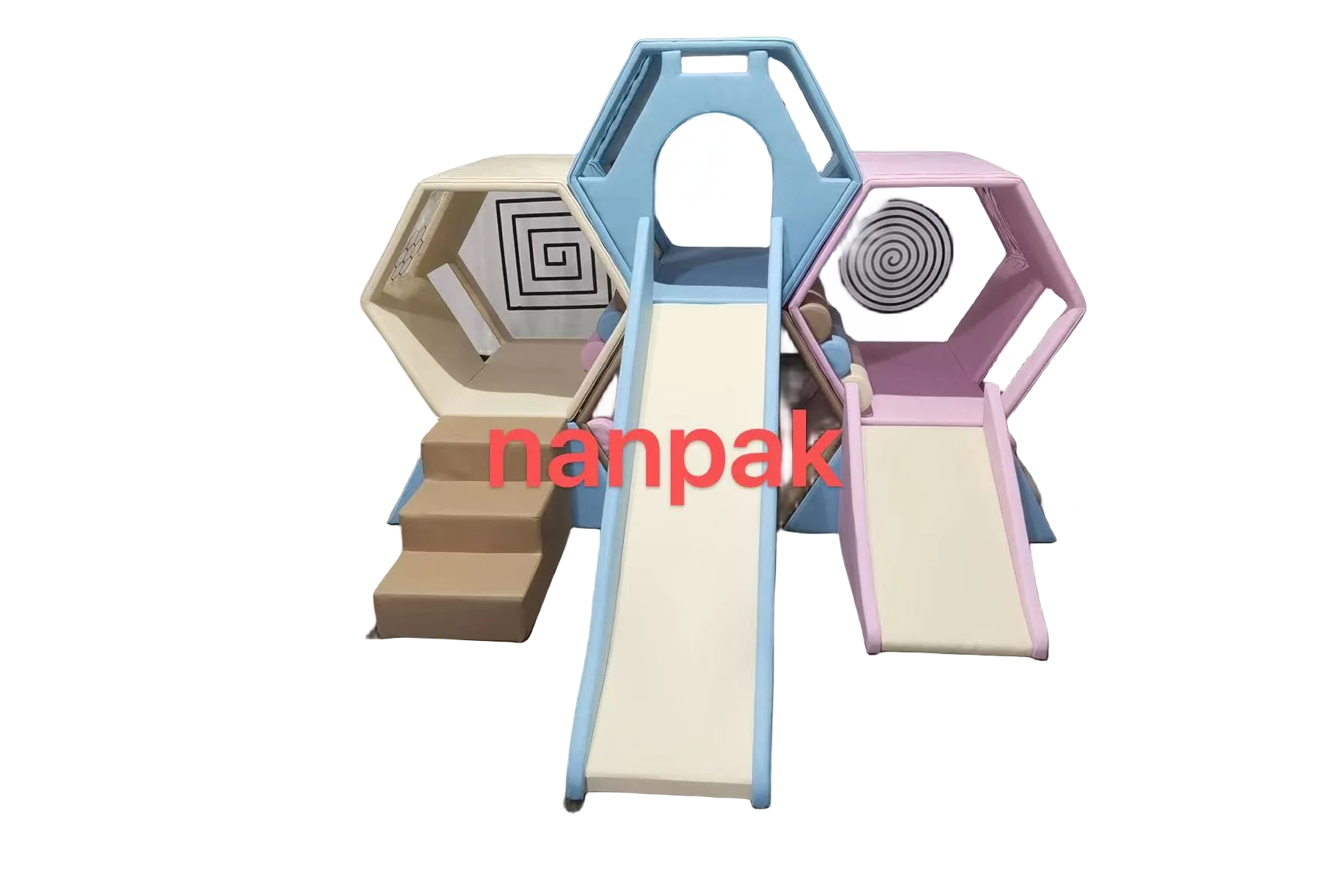 soft package colorful honeycomb slides indoor kids soft play climber sets sense system training equipment for kids