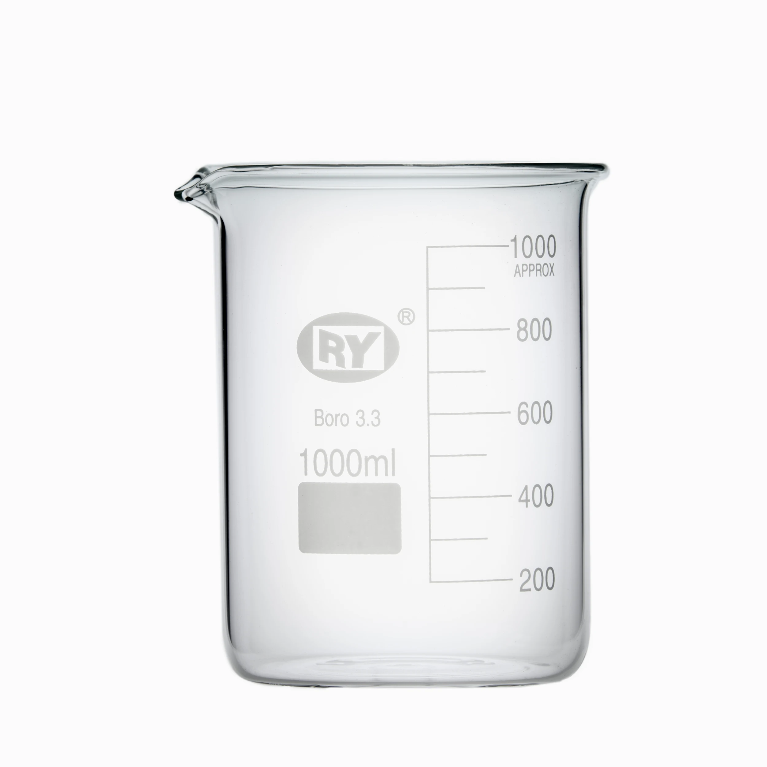 Factory direct sale laboratory glassware thick walled low form beaker