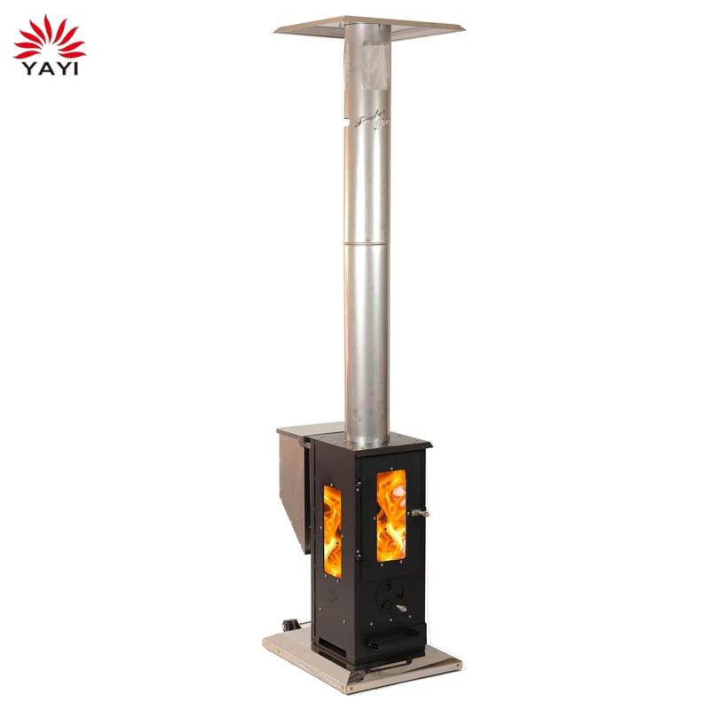 90000 BTU Patio Heater Freestanding Wood Pellet Stove Flame Heater Room Burner Outdoor Pellet Heater