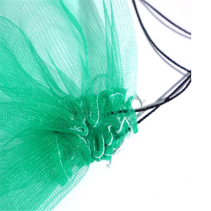 Customized Size Durable Date Mesh Bag for Protecting Date Fruits Green or White Palm Tree Mesh Bag With Black Drawstring