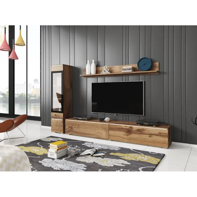 2023 cheap wholesale smart outdoor wall tv display hanging stand floating with electric fireplace living room sets furniture