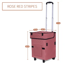 Multipurpose Lightweight Shopping Cart Trolley Bags Aluminum Folding Hand Trolley Cart With 4 Wheels