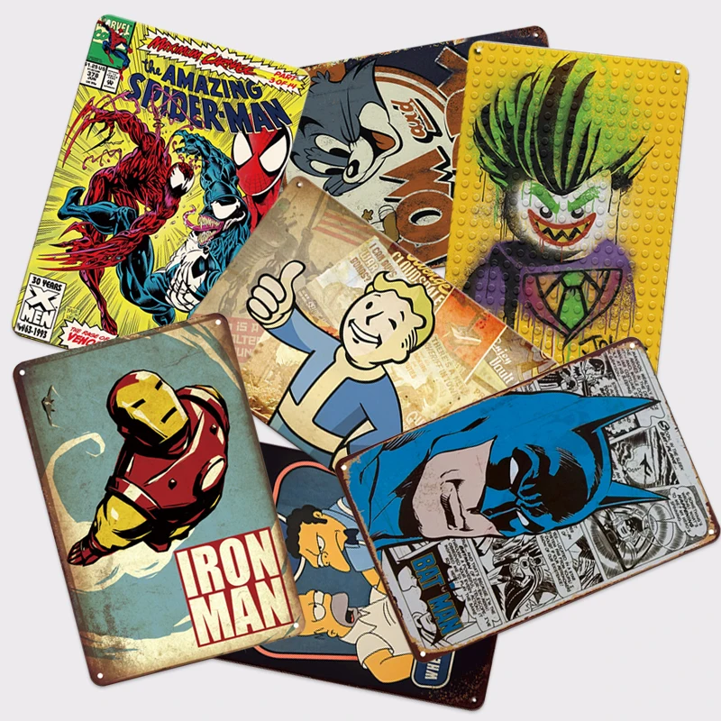 Manufacturer Custom Cartoon Metal Tin Sign Man Cave Garage Bar Wall Decor Wholesale For Bar Garage Wall Decoration