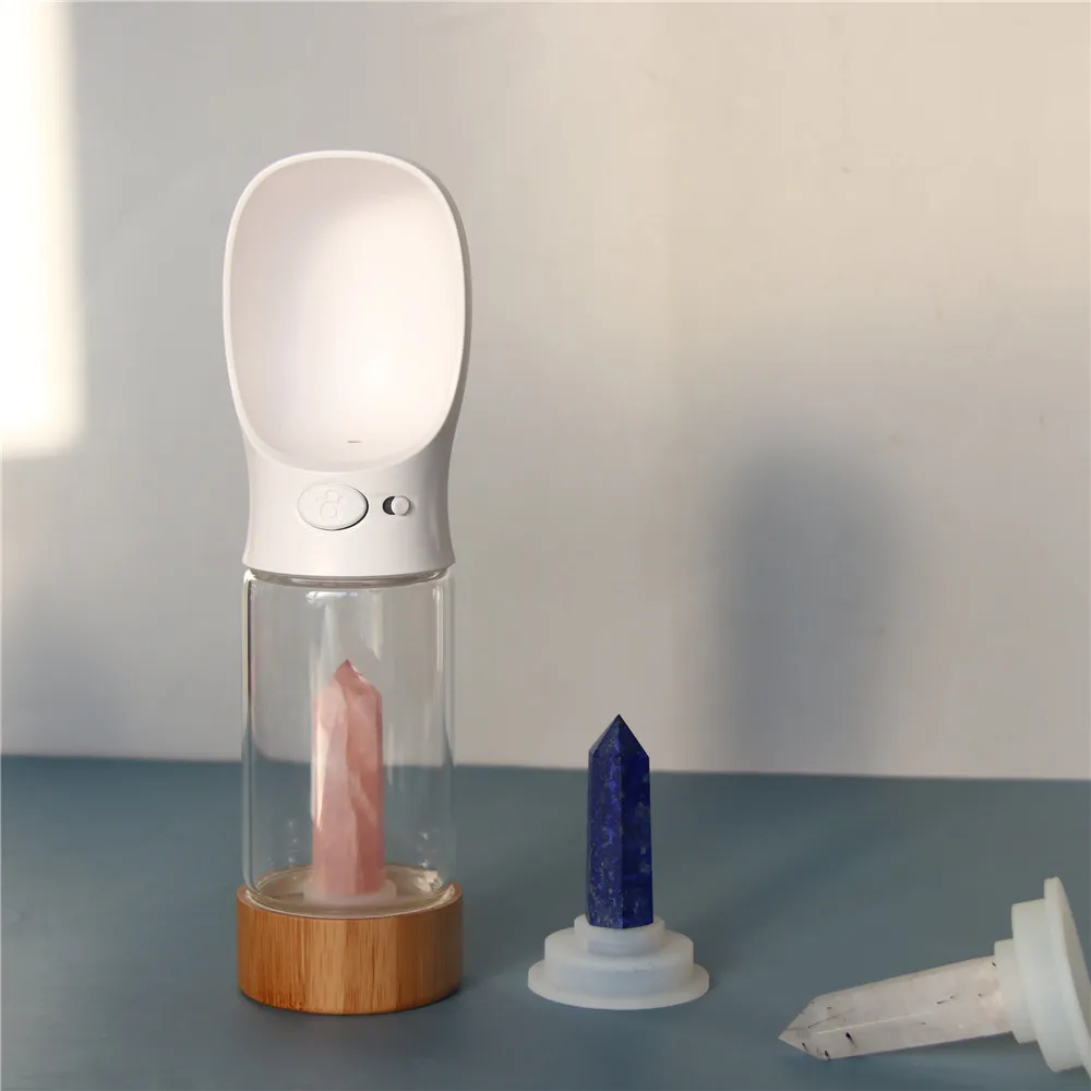 Portable Dog Feeding Travel Drinking Crystal Pet Water Bottle