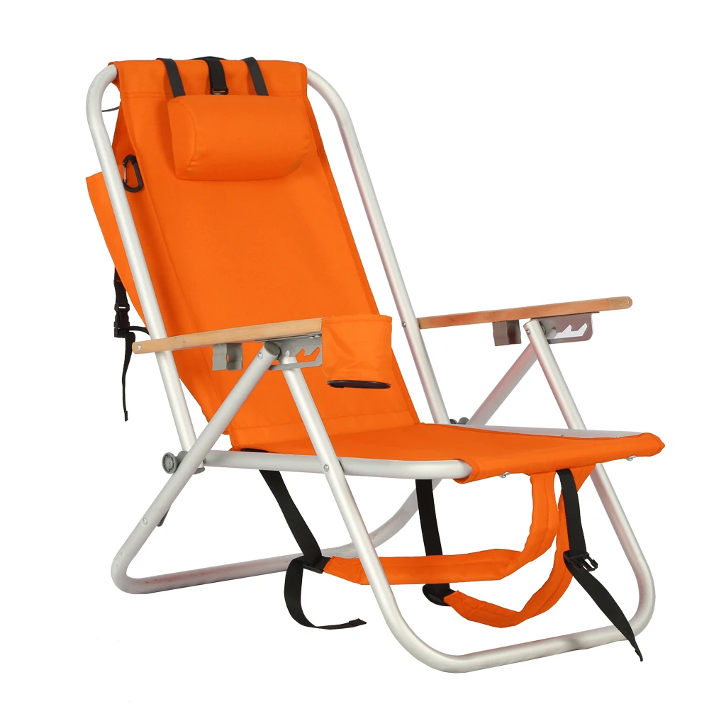 Portable Aluminum Adjustable Foldable Picnic Camp Beach Chair with Storage Bag for Outdoor