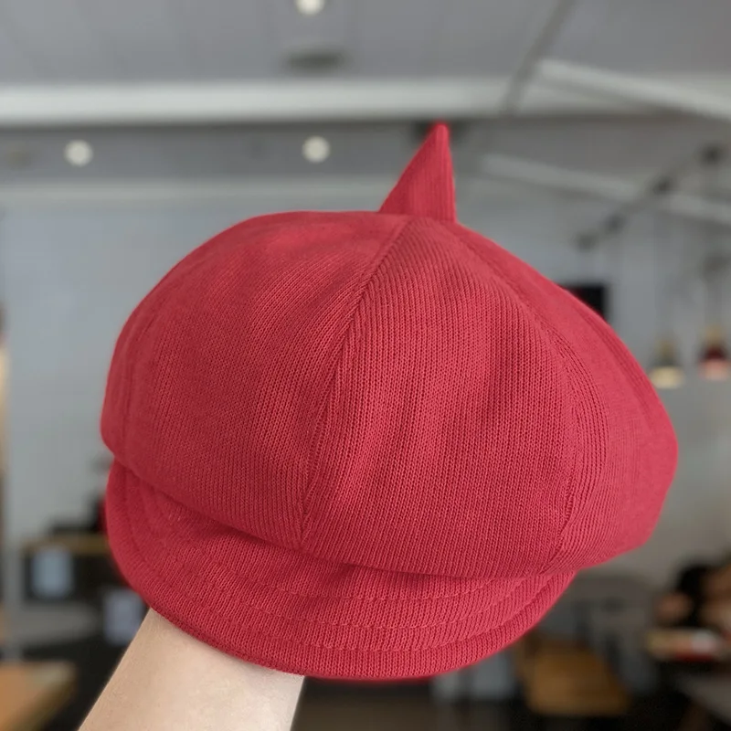 Korean New Arrival Autumn Spring Children Headwear Solid Color Casual Boys Girls Beret Hat